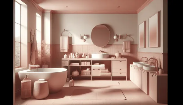 Un rendu 3D d'une salle de bain moderne