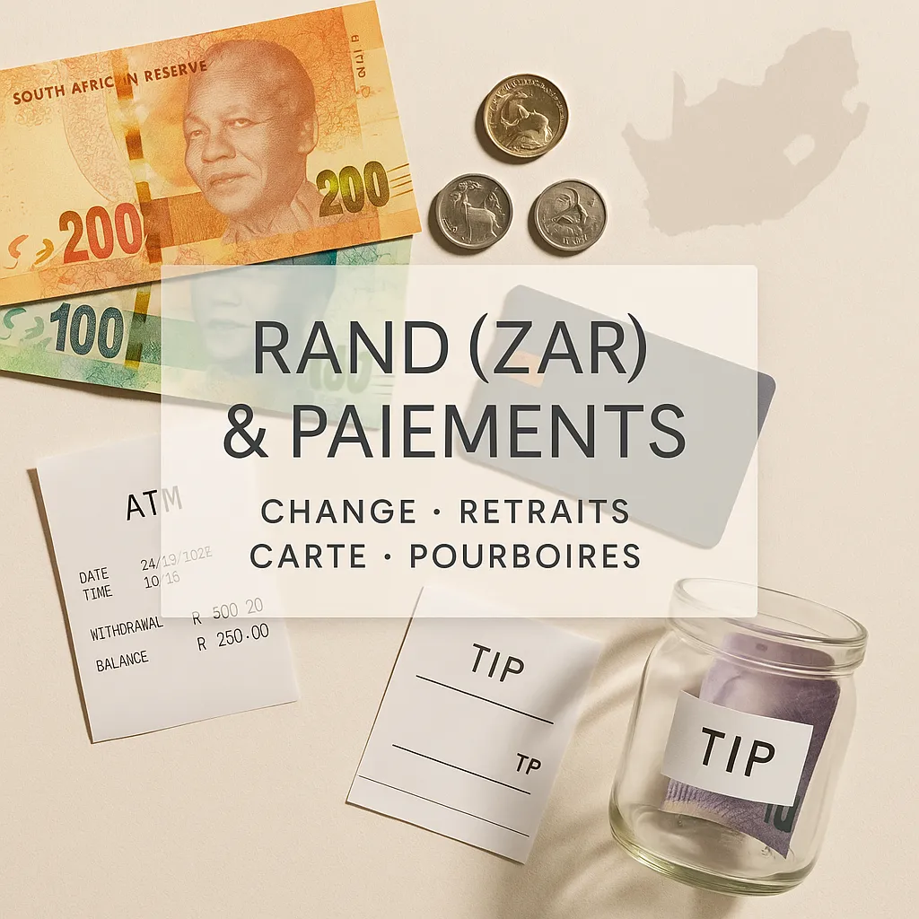 Monnaie en Afrique du Sud : rand (ZAR), change, retraits, carte bancaire, pourboires