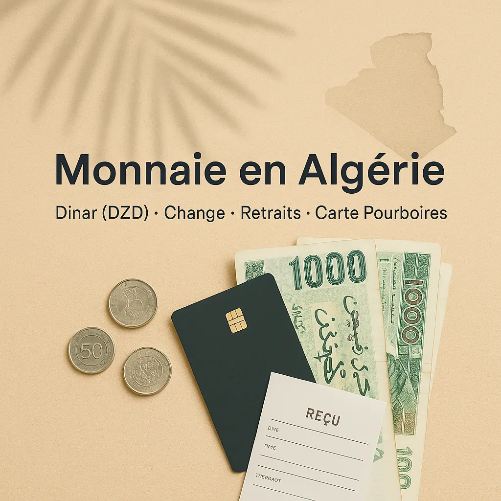 Monnaie en Algérie : dinar algérien (DZD), change, retraits, carte bancaire, pourboires