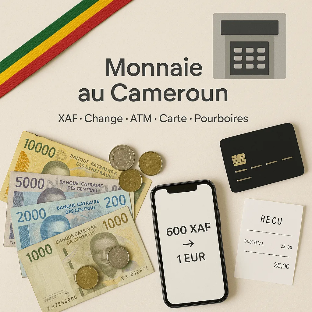Monnaie au Cameroun : franc CFA (XAF), change, retraits, carte bancaire, pourboires