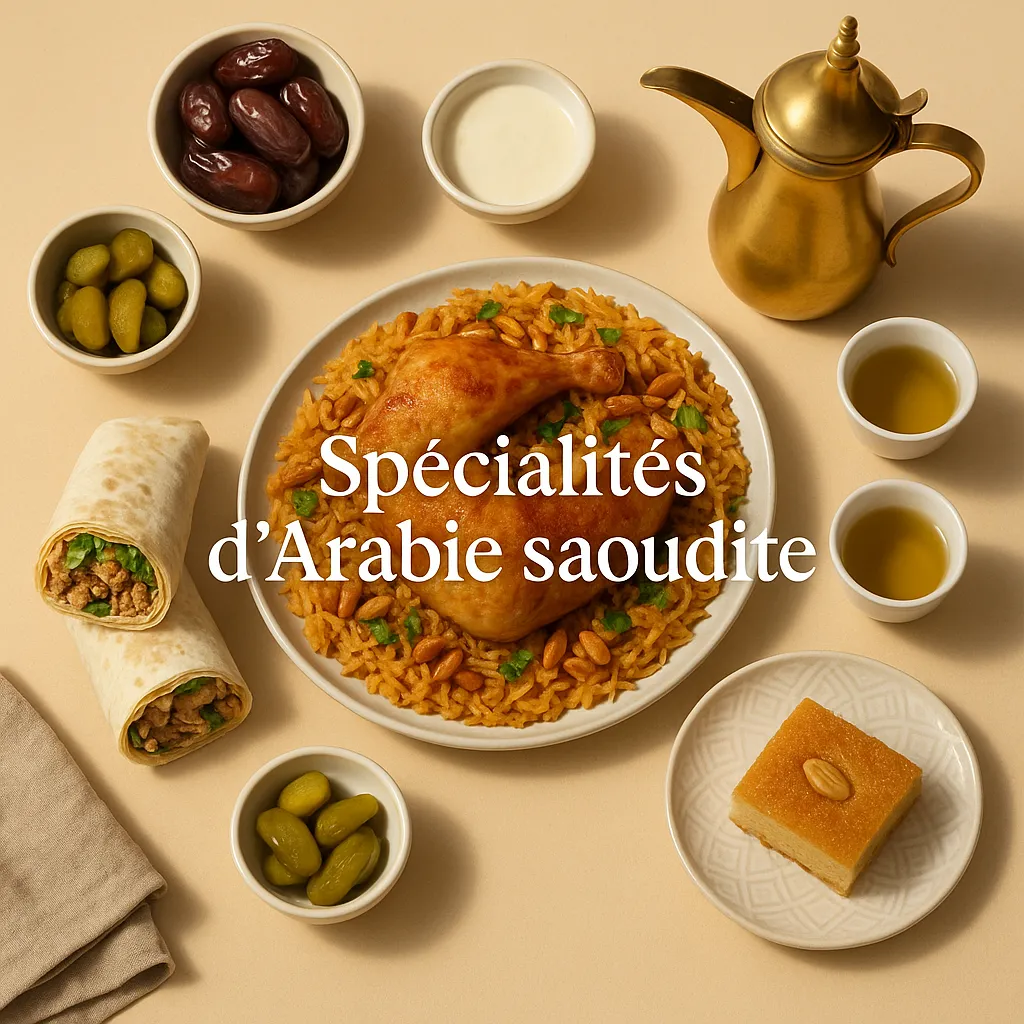 Que manger en Arabie saoudite ? 10 spécialités à goûter (kabsa, shawarma, desserts, café) Image de l’article