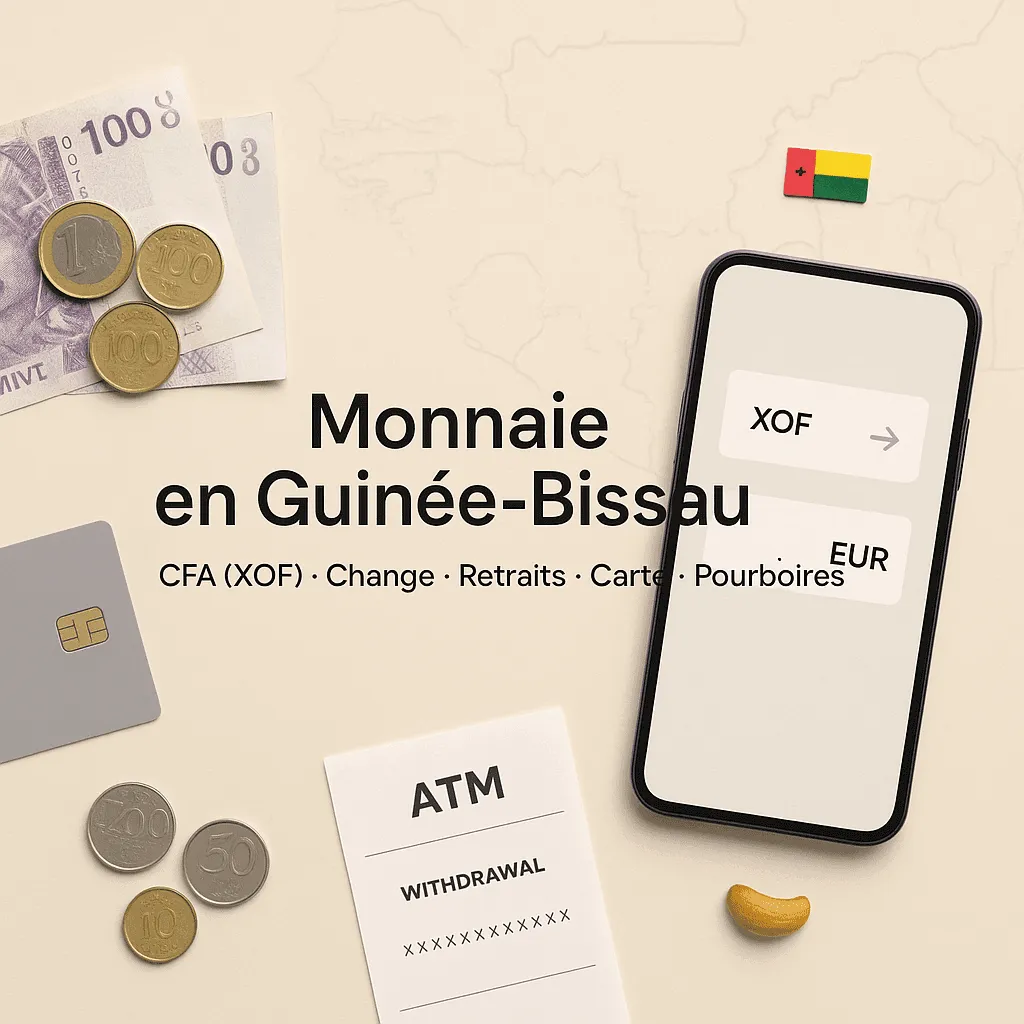 Monnaie en Guinée-Bissau : franc CFA (XOF), change, retraits, carte bancaire, pourboires Image de l’article