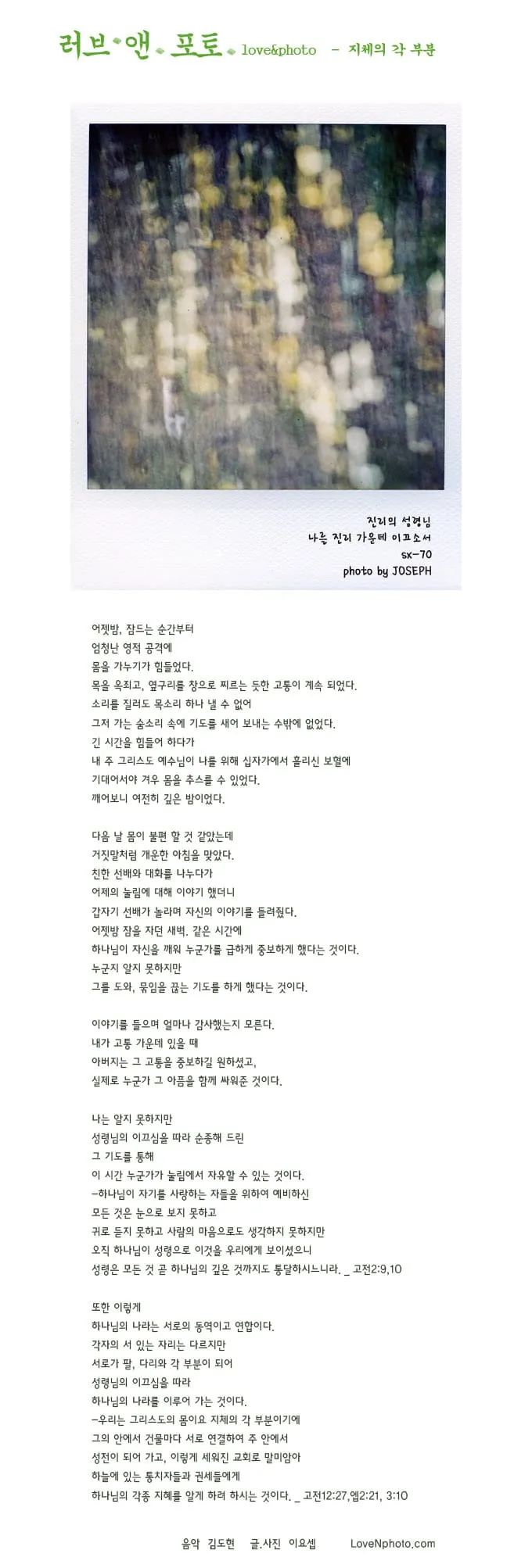 럽앤포토 #8 지체의 각 부분