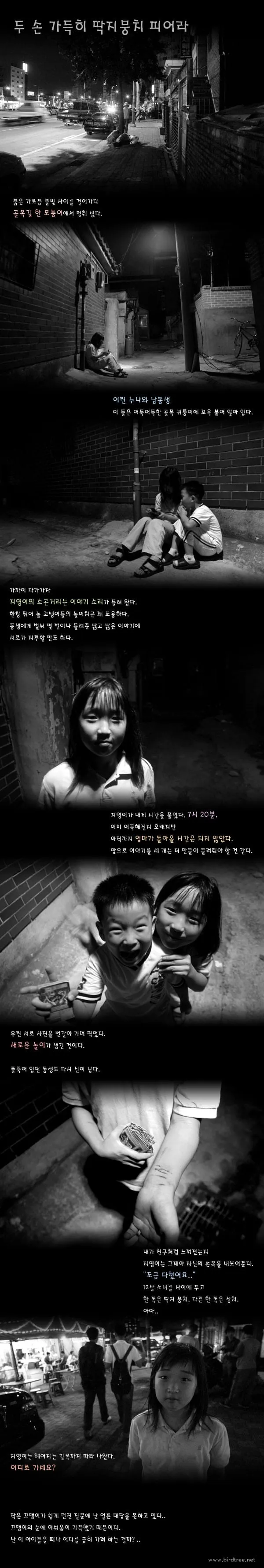 두손 가득히 딱지뭉치 피어라.