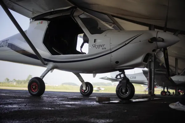 South Korean light aircraft on the ramp at a regional airfield