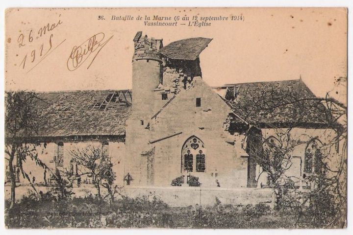 Bataille de la Marne (6 au 12 décembre 1914) Vassincourt – L’Église