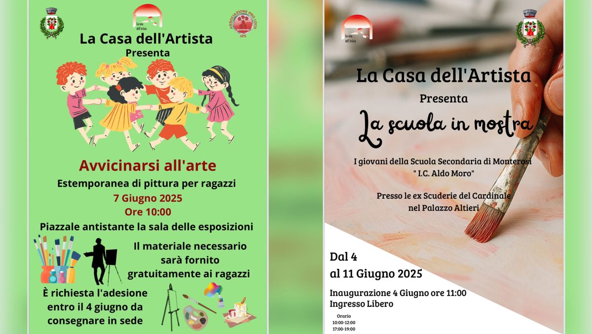 Arte e scuola protagoniste a Monterosi: torna la mostra degli alunni allestita dalla Casa dell’Artista