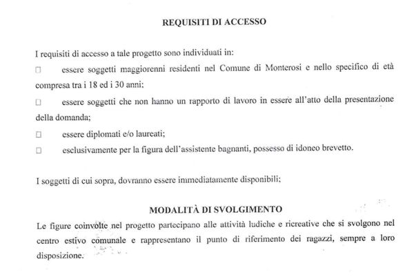 L’avviso pubblico per il Centro Estivo: una piccola (grande) novità
