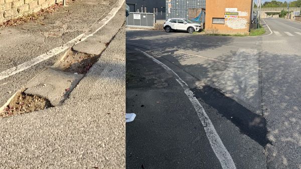 Sistemata la buca allo stop di via Onorati