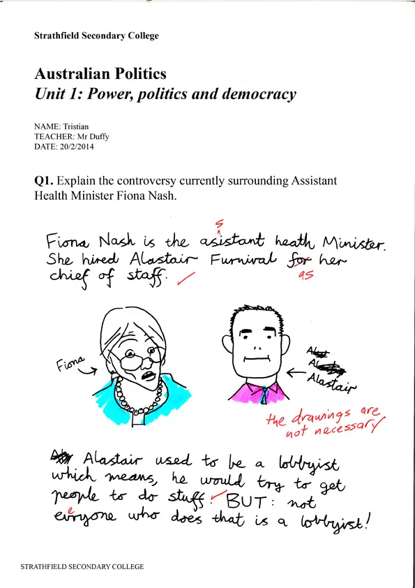 Tristian's report on lobbying, pg 1