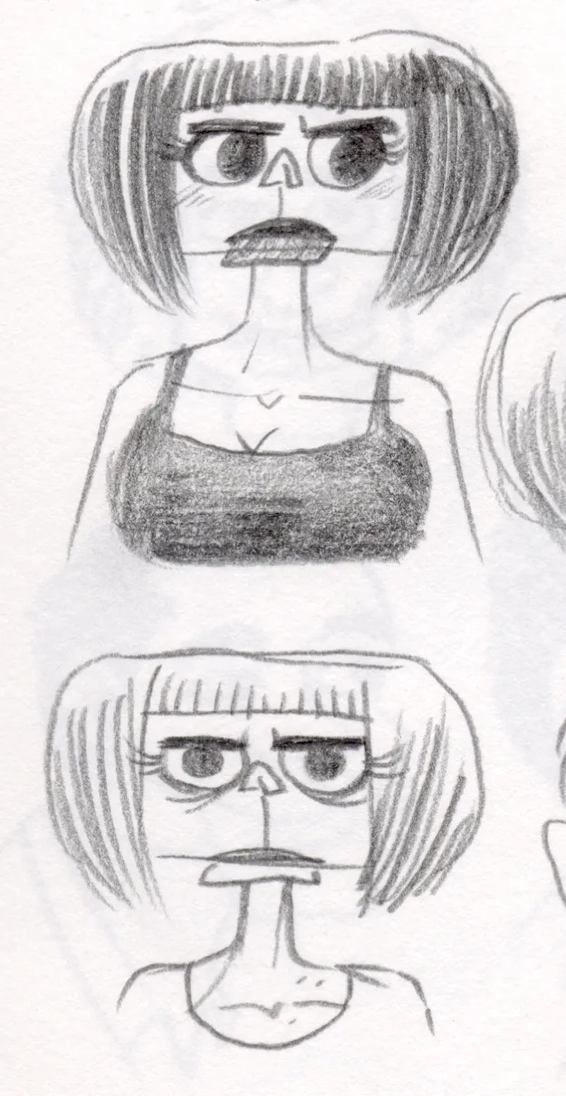 Young and old versions of highly objective woman