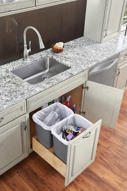 Trash drawers are common features in many kitchens and harbinger of bad habits.