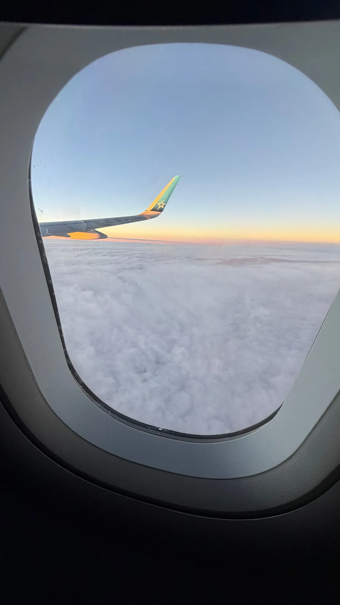 Sunrise at 37000 feet above Lisbon.