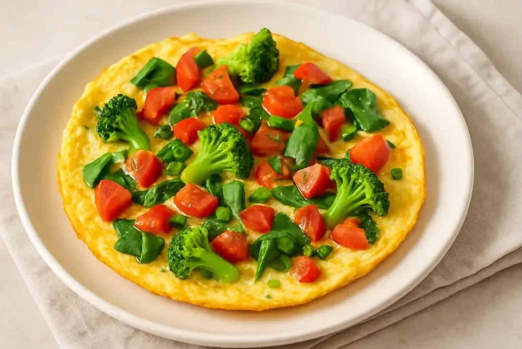 Egg omelet high-protein breakfast plate.