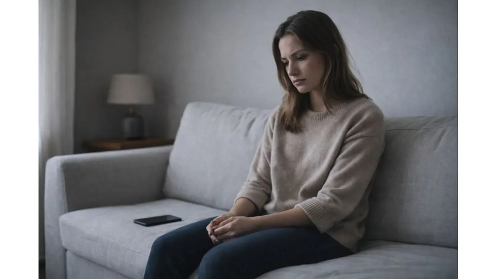 A person sitting alone indoors, disengaged from surroundings, representing social withdrawal and reduced motivation linked to depression.