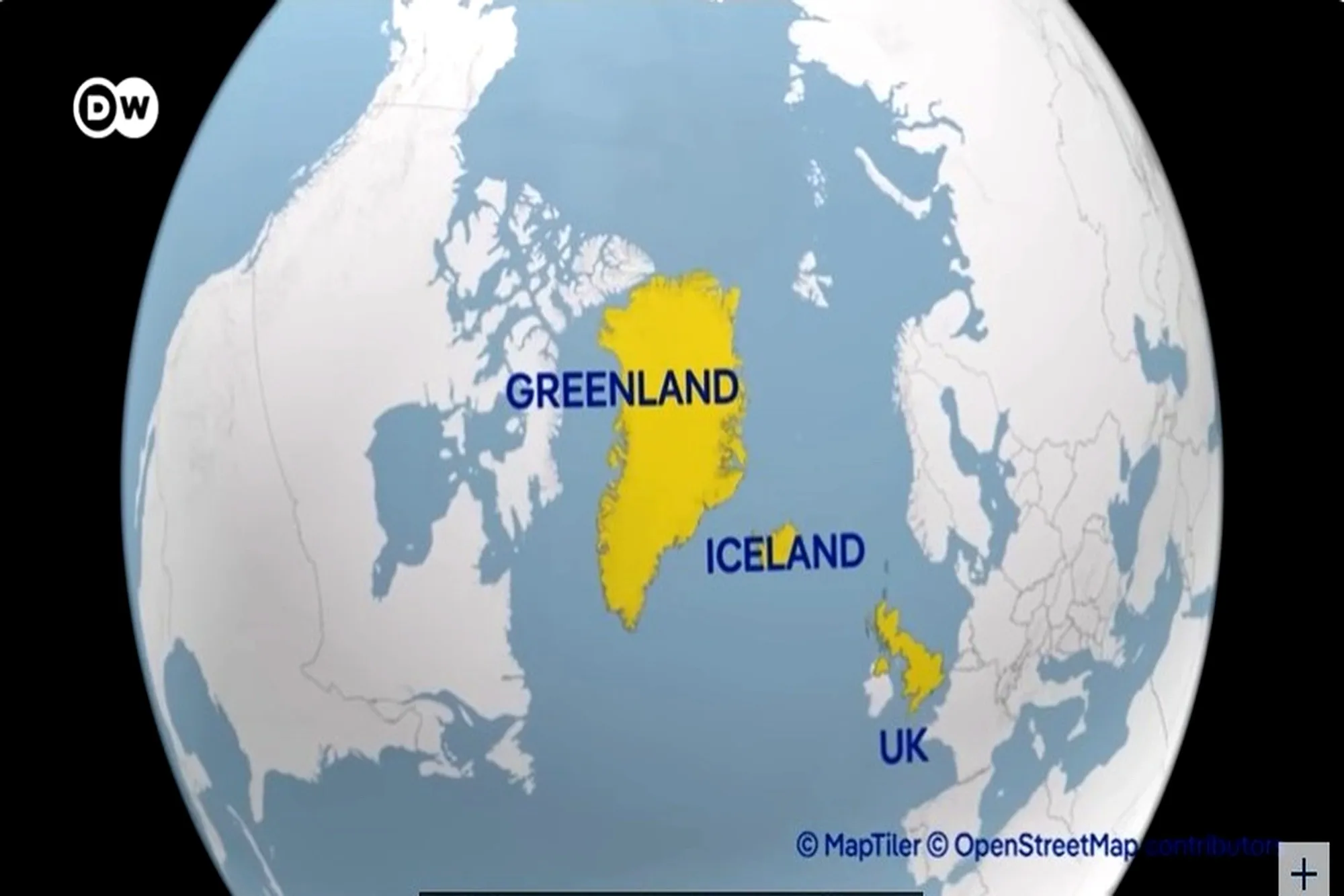 Map highlighting Greenland, Iceland, and the United Kingdom in the GIUK Gap region.