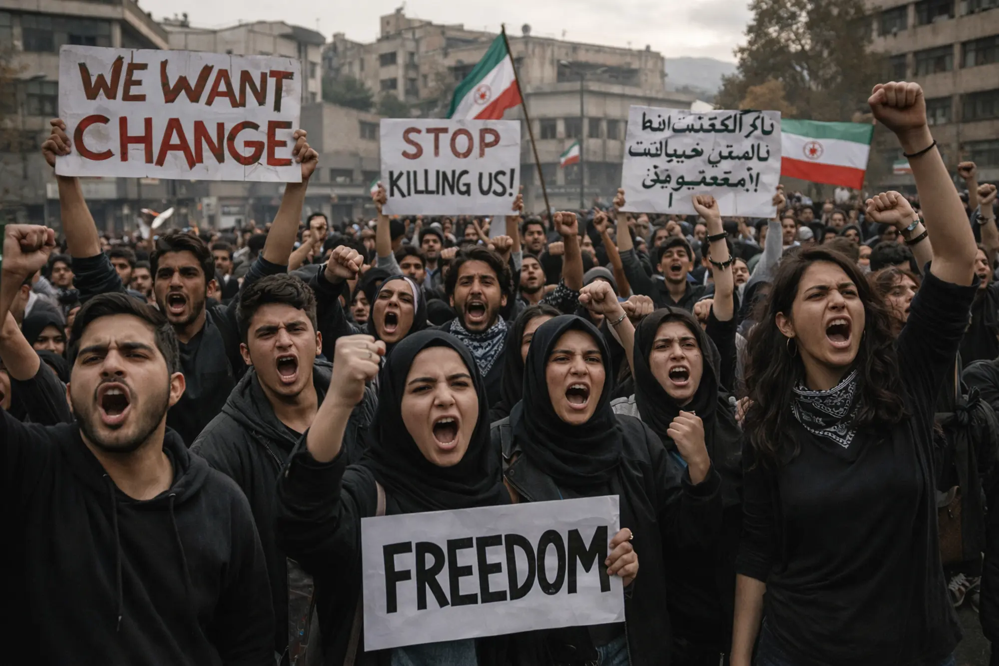 Young Iranians lead protests demanding political change