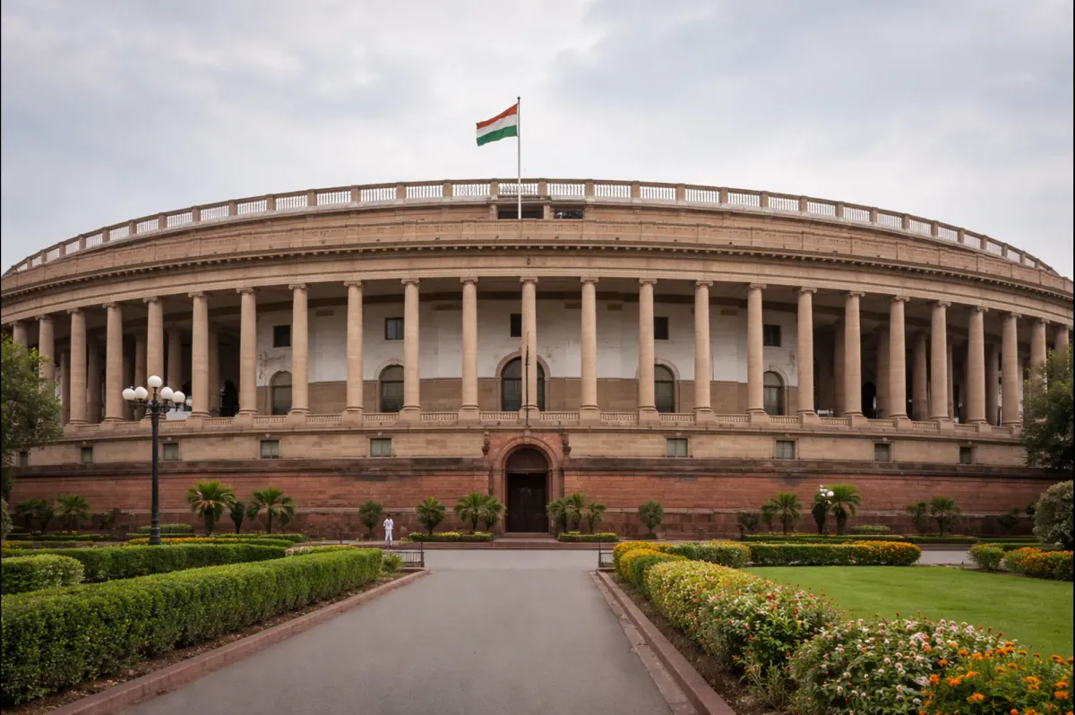 The Indian Parliament building, where the Union Budget is traditionally presented.