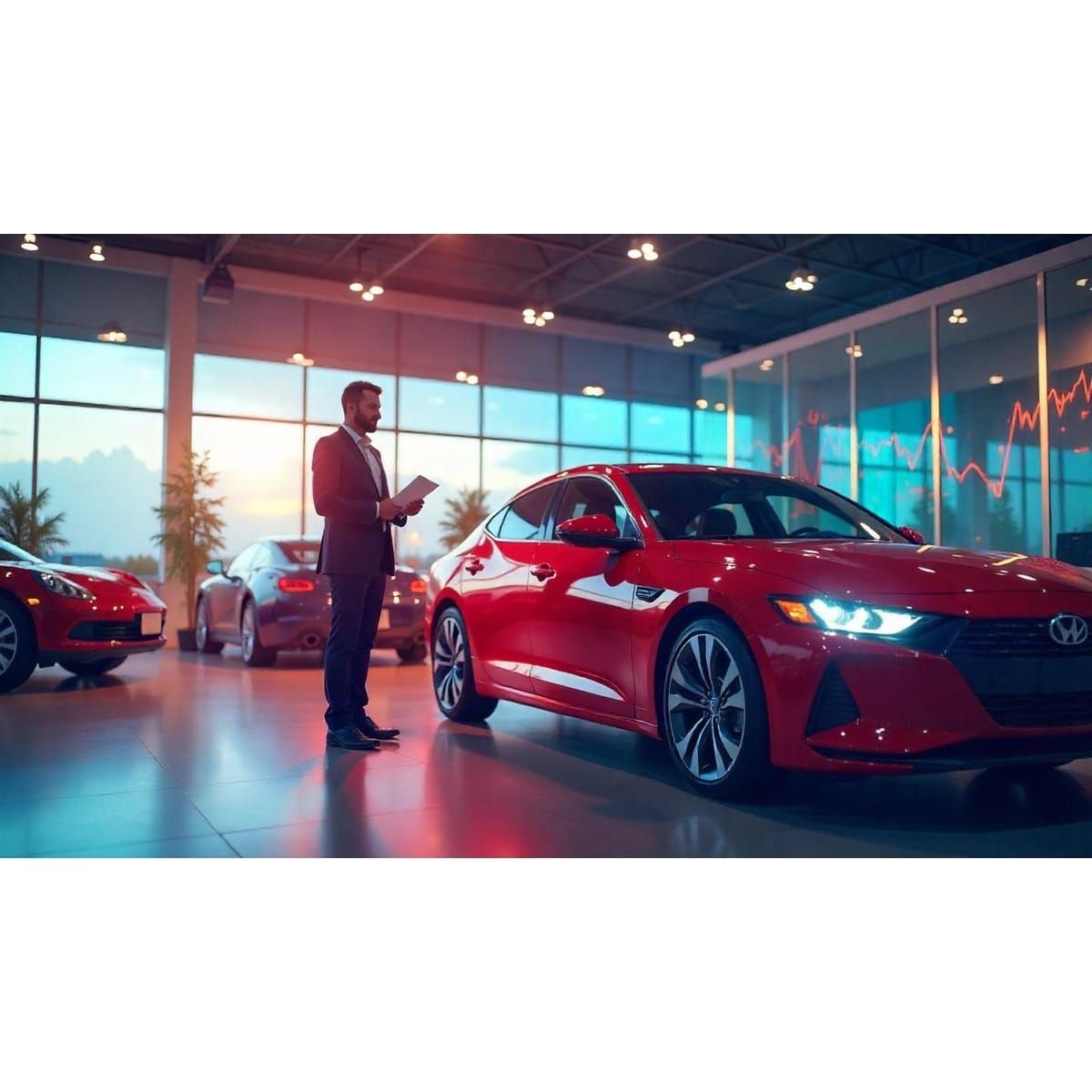 Person reviewing car financing options with a focus on things to consider before financing a new car.