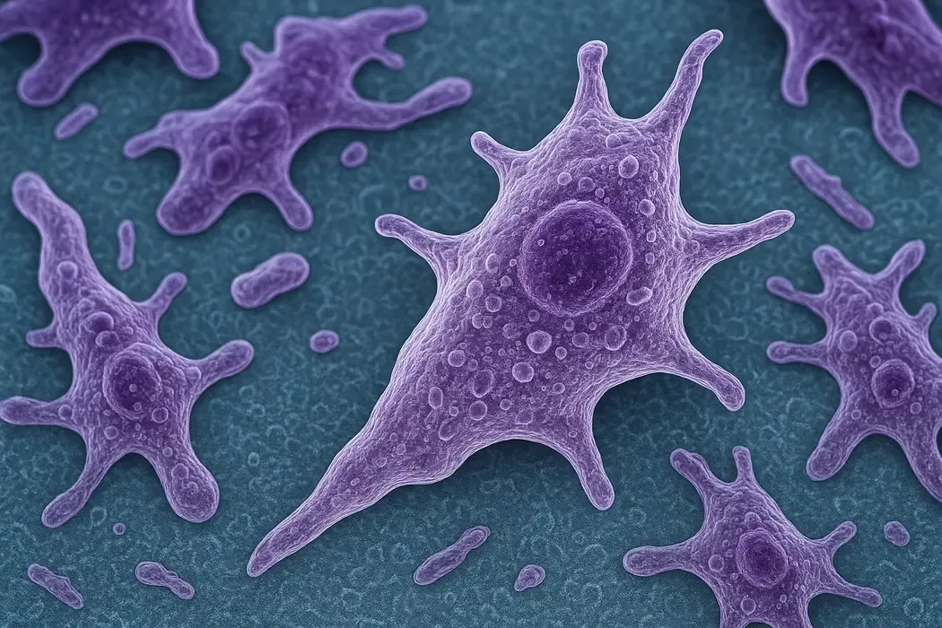 Brain eating amoeba microscopic image.