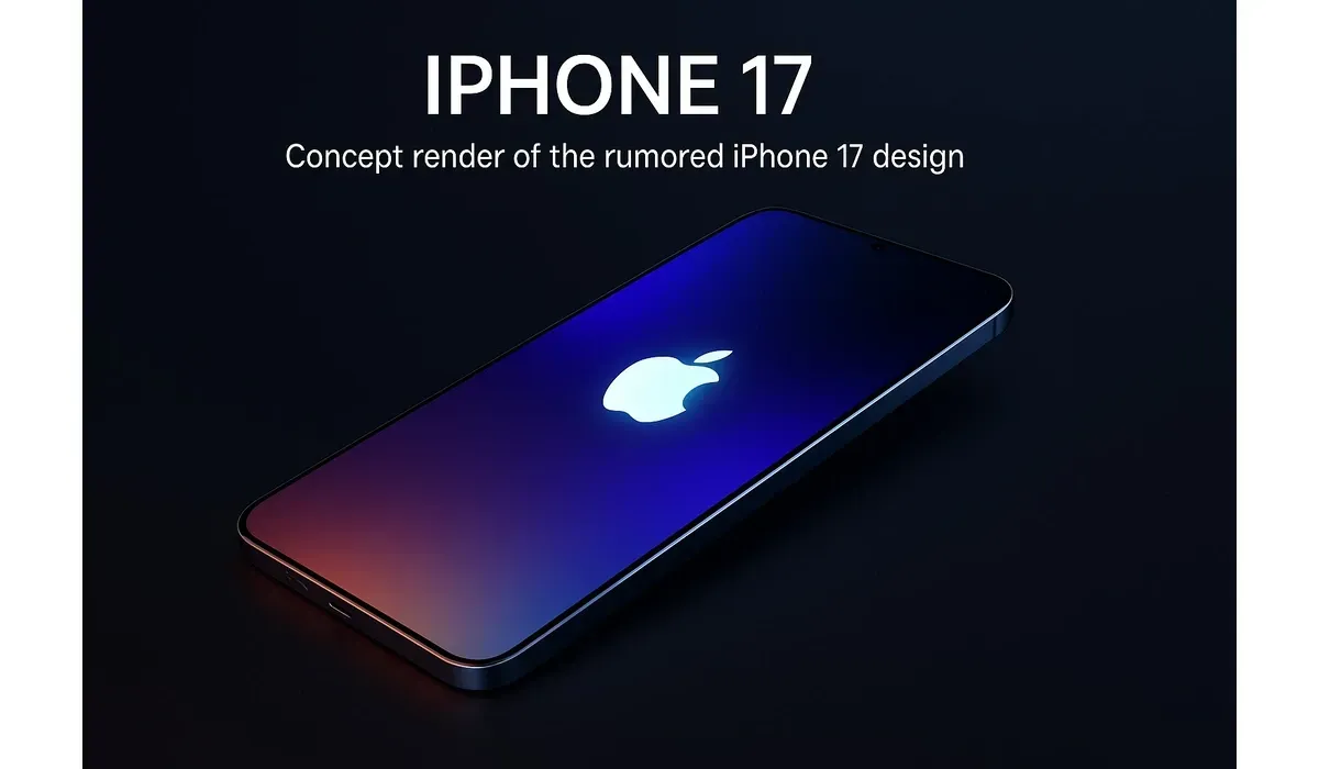 Concept image of iPhone 17 with ultra-thin design and edge-to-edge screen.