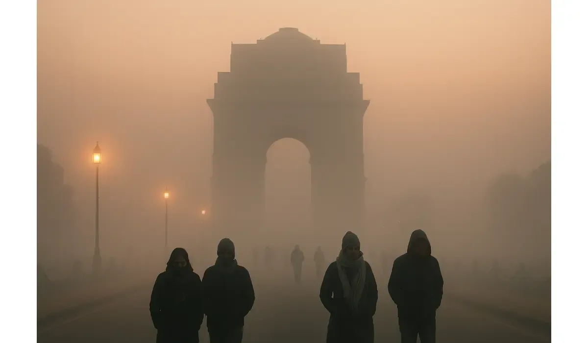 Delhi extreme cold wave predictions India Gate fog