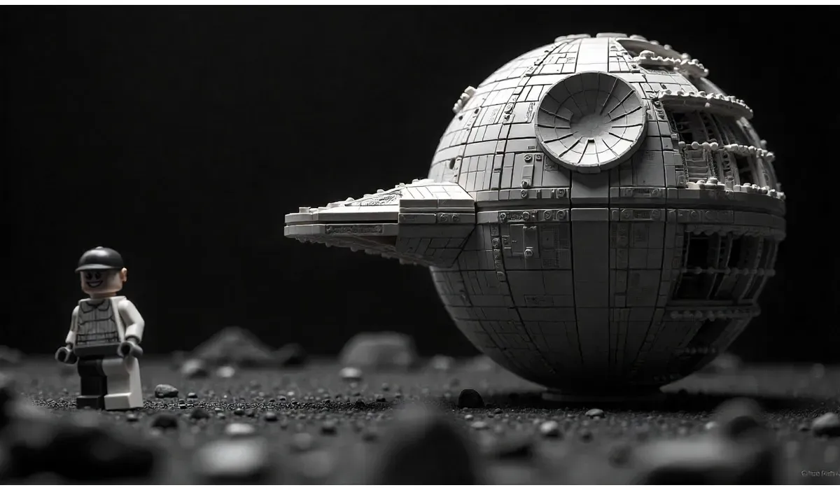 New Lego Death Star 2025 UCS diorama on display.