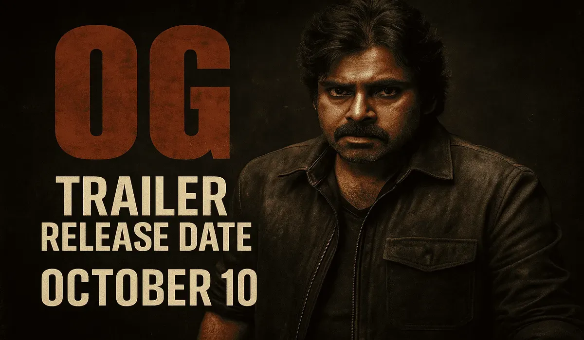 OG trailer release date poster featuring Pawan Kalyan