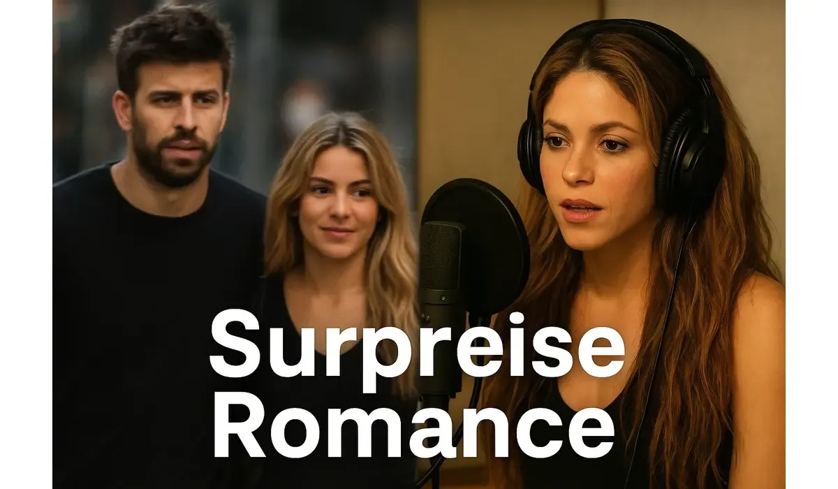 Shakira Husband New GF performing live with relationship headline overlay
