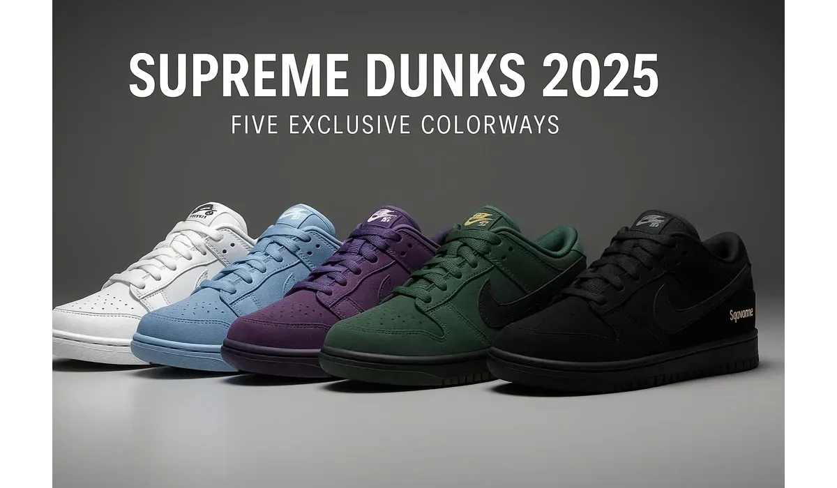 Supreme Dunks 2025 collection with five exclusive colorways