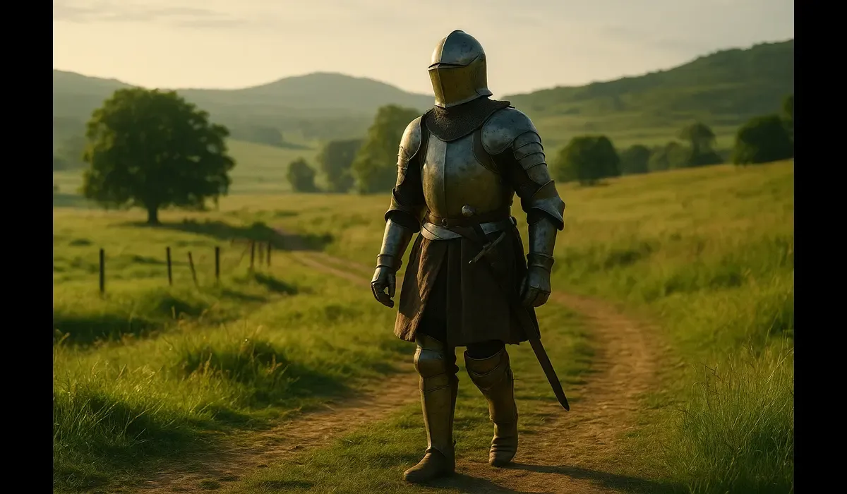 A Knight of the Seven Kingdoms knight walking through Westeros