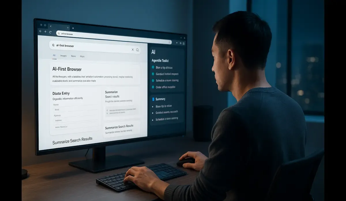AI-first web browsers agentic mode comparison interface.