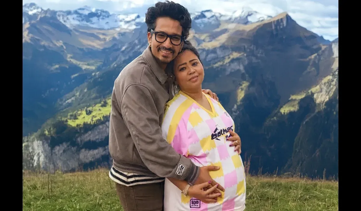 Bharti Singh second pregnancy news 2025 with scenic mountain view.