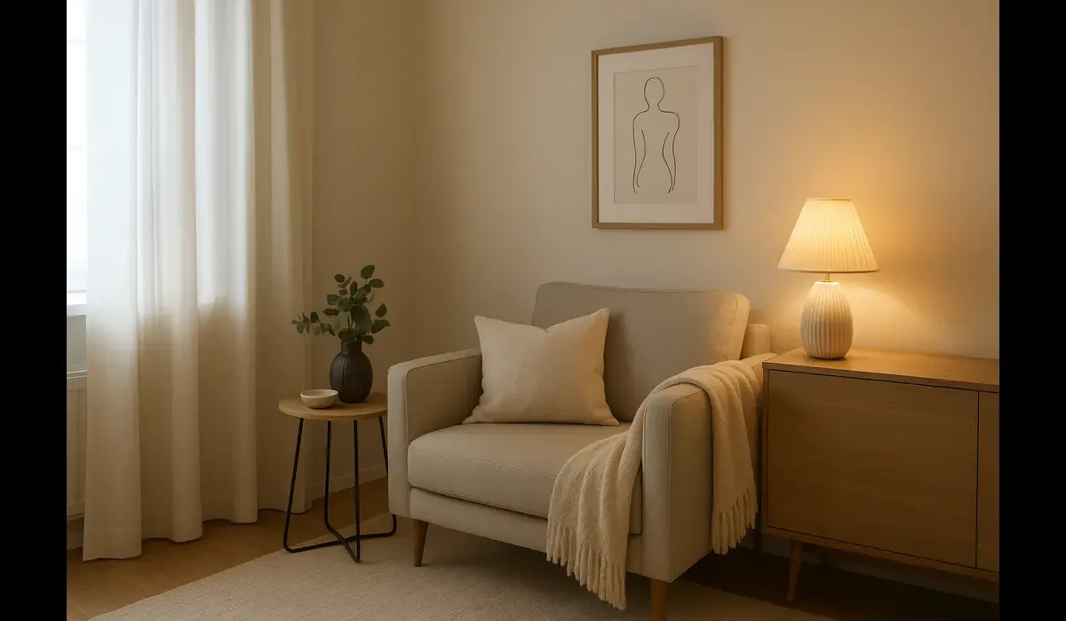 How to turn small spaces into cozy corners with neutral tones and soft lighting