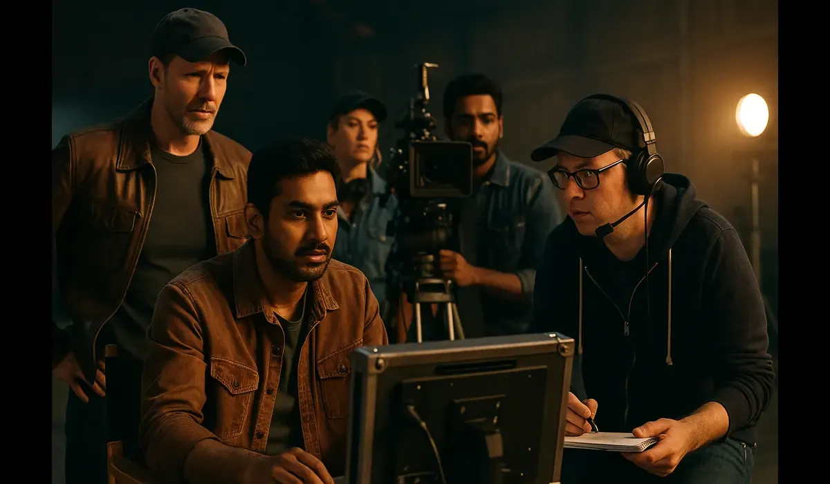 Indian entertainment USA trends collaboration on film set.