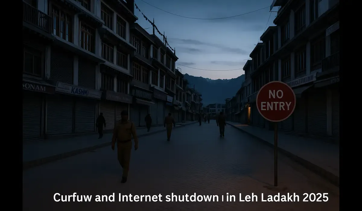 curfew and internet shutdown in Leh Ladakh 2025