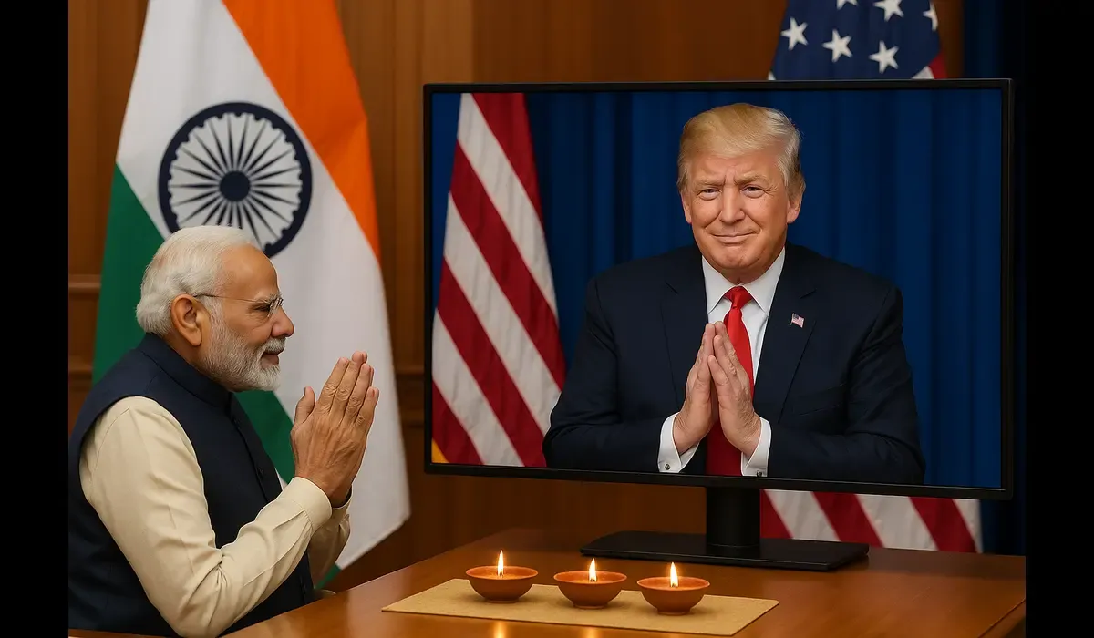 pm modi response to trump diwali greetings