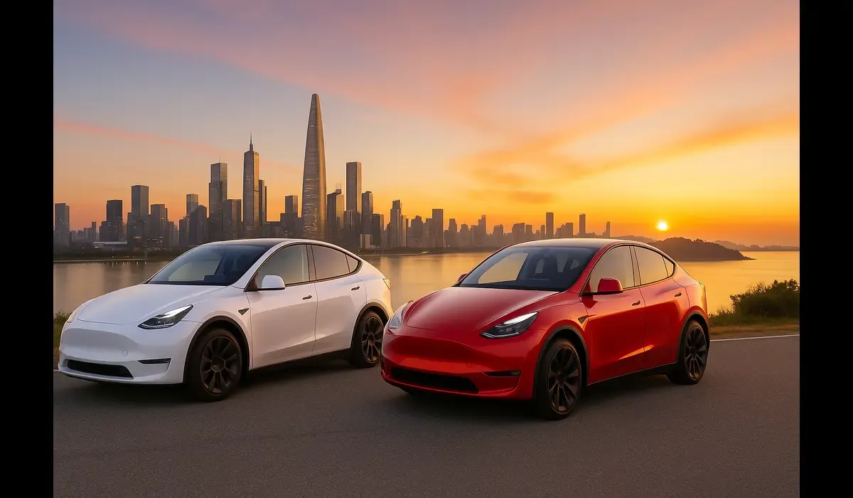Tesla Model Y Long Range vs Performance comparison 2025 with side-by-side view.