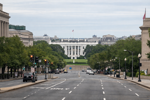The White House in Washington D.C. during a period of heightened tension over potential US action against Iran