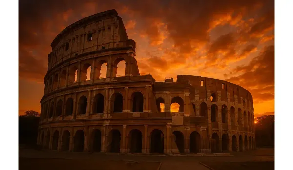 Roman Colosseum ruins representing The Rise and Fall of Empires