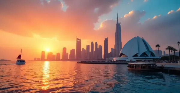 Doha skyline at sunset showcasing Qatar news highlights