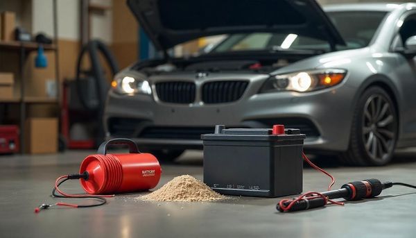 Car battery maintenance setup showing how to extend the life of your car battery with tools for how to maintain a car battery