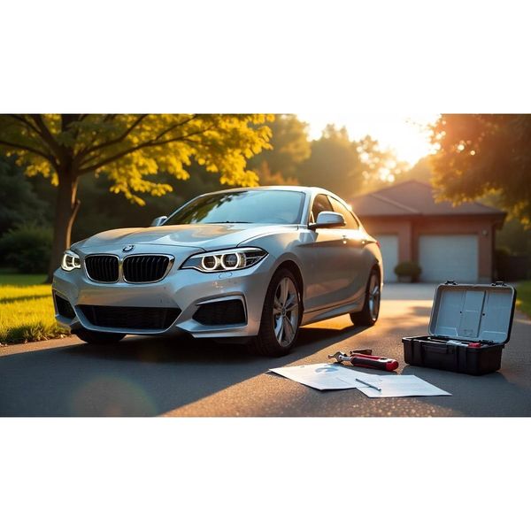 Well-maintained car with toolbox, showcasing the best maintenance tips to keep your car running like new.