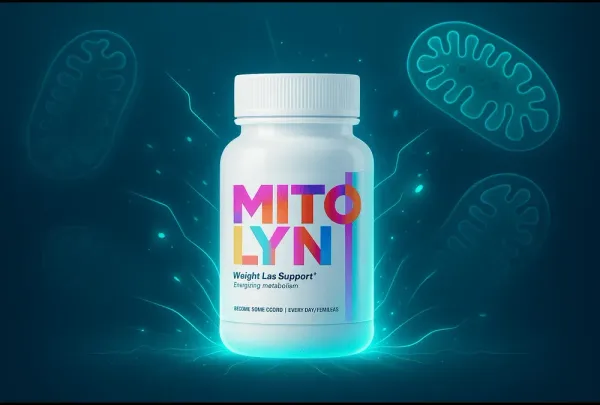 Mitolyn supplement bottle glowing with energy for metabolism boost