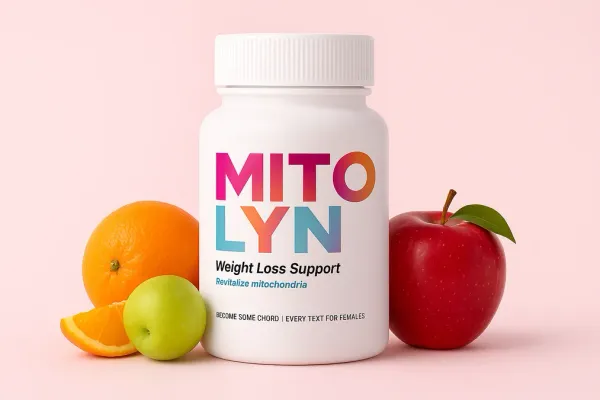 Mitolyn weight loss supplement bottle with fresh fruits