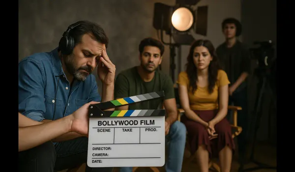 Bollywood film set showing flaws in cinema.