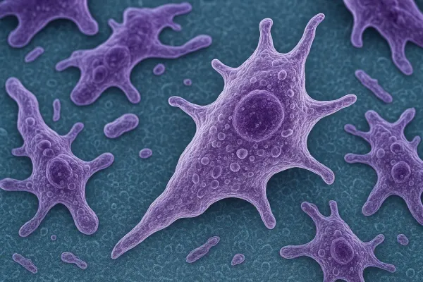 Brain eating amoeba microscopic image.