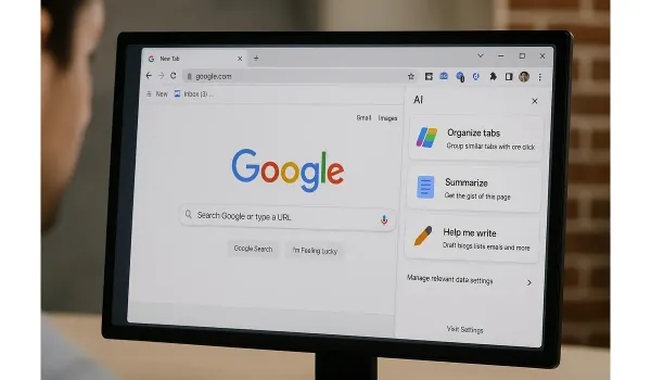 Chrome AI features on desktop browser