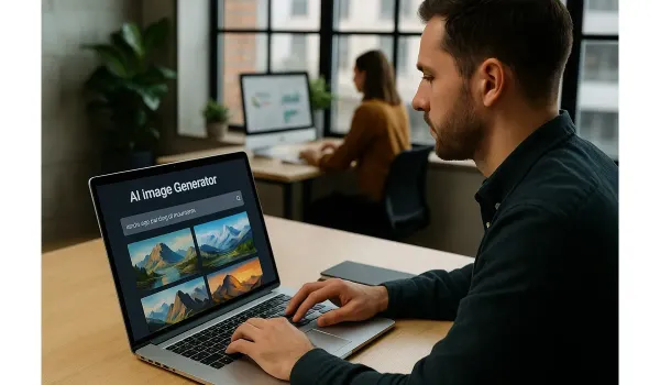 Marketer creating AI images for commercial use in 2025.