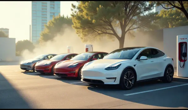 Newest electric cars 2025 lineup at US charging station